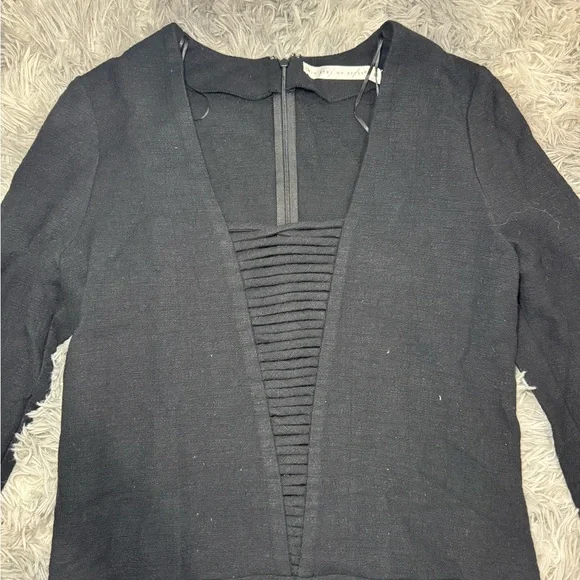 NWT Ministry of Style Lace Up Fray Midi Dress - Black Size 6 - Picture 3 of 6